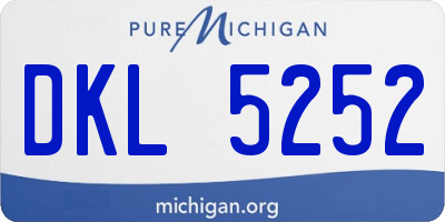 MI license plate DKL5252
