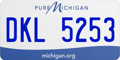 MI license plate DKL5253