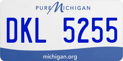 MI license plate DKL5255