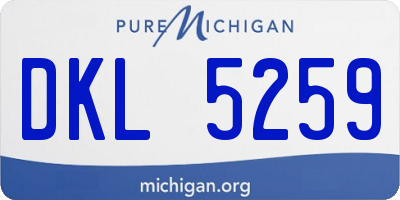 MI license plate DKL5259