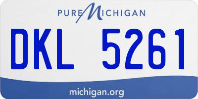 MI license plate DKL5261