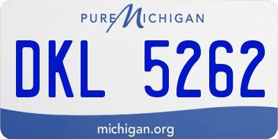 MI license plate DKL5262