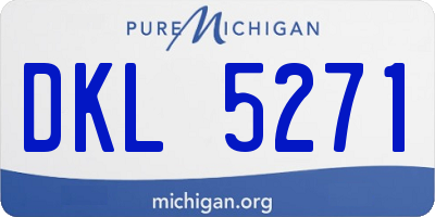 MI license plate DKL5271
