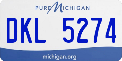 MI license plate DKL5274
