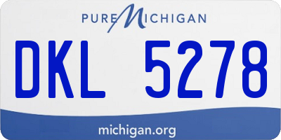MI license plate DKL5278