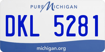 MI license plate DKL5281