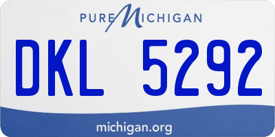 MI license plate DKL5292