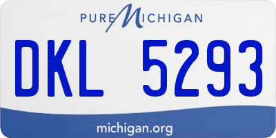 MI license plate DKL5293