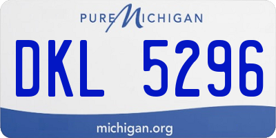 MI license plate DKL5296