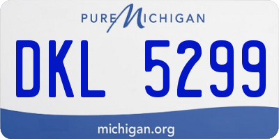 MI license plate DKL5299