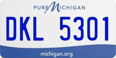 MI license plate DKL5301