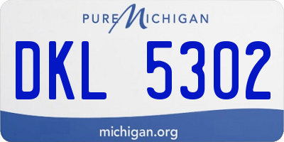MI license plate DKL5302