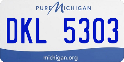 MI license plate DKL5303
