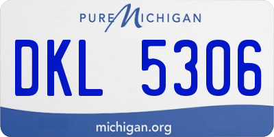 MI license plate DKL5306