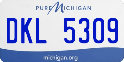 MI license plate DKL5309