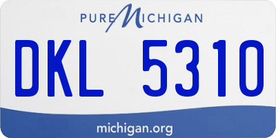 MI license plate DKL5310