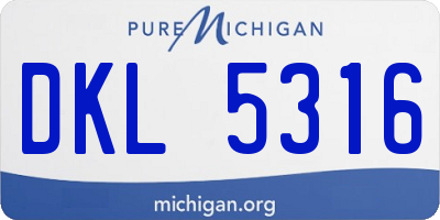 MI license plate DKL5316