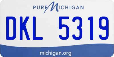 MI license plate DKL5319