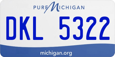 MI license plate DKL5322