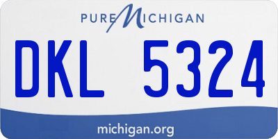 MI license plate DKL5324
