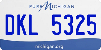 MI license plate DKL5325