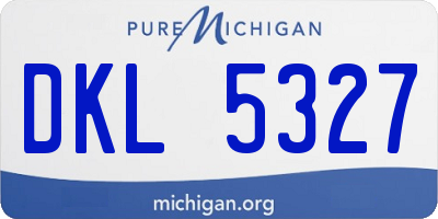 MI license plate DKL5327