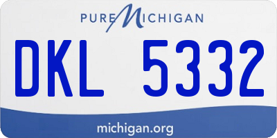 MI license plate DKL5332