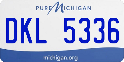 MI license plate DKL5336