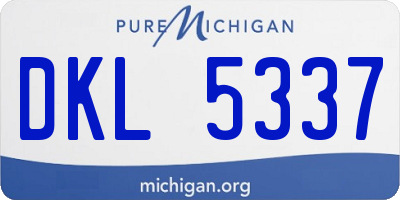 MI license plate DKL5337