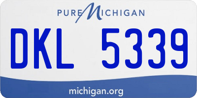 MI license plate DKL5339