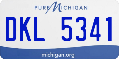 MI license plate DKL5341