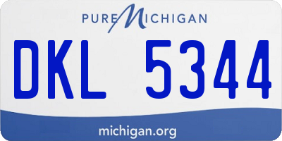 MI license plate DKL5344