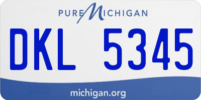 MI license plate DKL5345