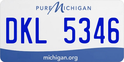 MI license plate DKL5346