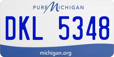 MI license plate DKL5348