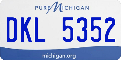 MI license plate DKL5352