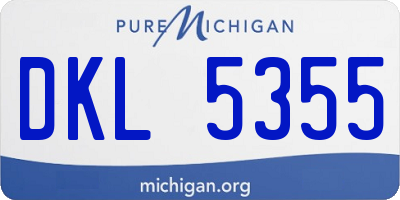 MI license plate DKL5355