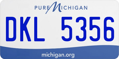 MI license plate DKL5356