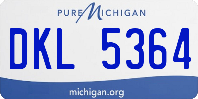 MI license plate DKL5364