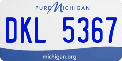 MI license plate DKL5367