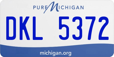 MI license plate DKL5372