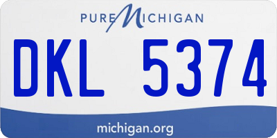 MI license plate DKL5374