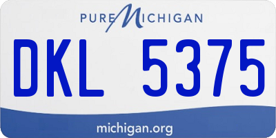 MI license plate DKL5375