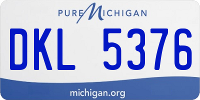 MI license plate DKL5376