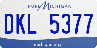 MI license plate DKL5377