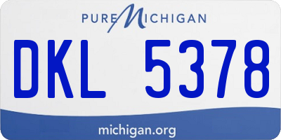 MI license plate DKL5378