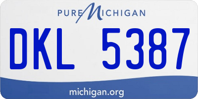 MI license plate DKL5387