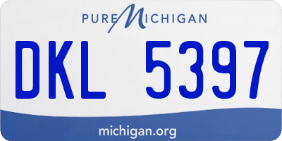 MI license plate DKL5397
