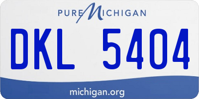 MI license plate DKL5404