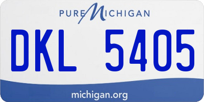 MI license plate DKL5405